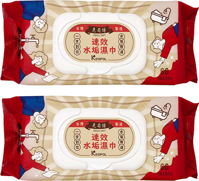 克司博 速效水垢濕巾, 2包