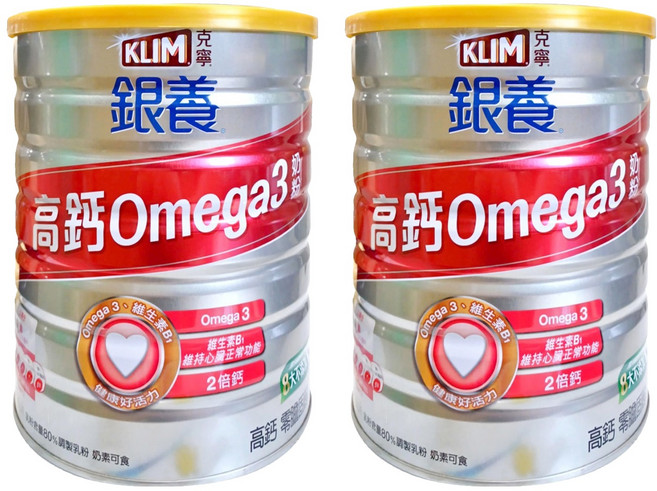 KLIM 克寧 銀養奶粉 高鈣Omega3配方, 1.5kg, 2罐