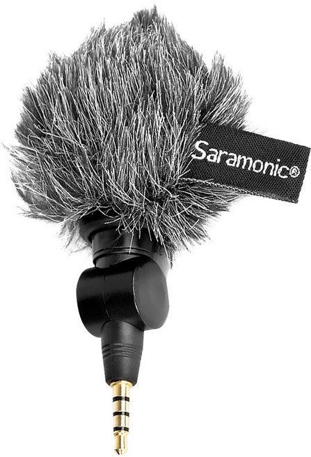 Saramonic 楓笛 迷你麥克風防風毛套 適用於 SR-XM1 SmartMic 尺寸：直徑Ø23mm×高35mm, XM1-WS, 1個, 灰色