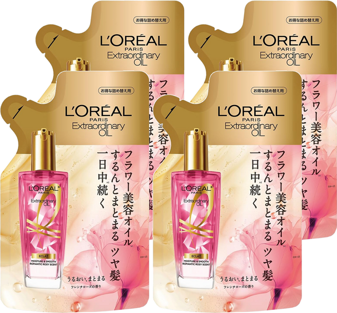 L'OREAL PARiS 巴黎萊雅 台灣公司貨 金緻護髮精油玫瑰精華補充包, 90ml, 4包