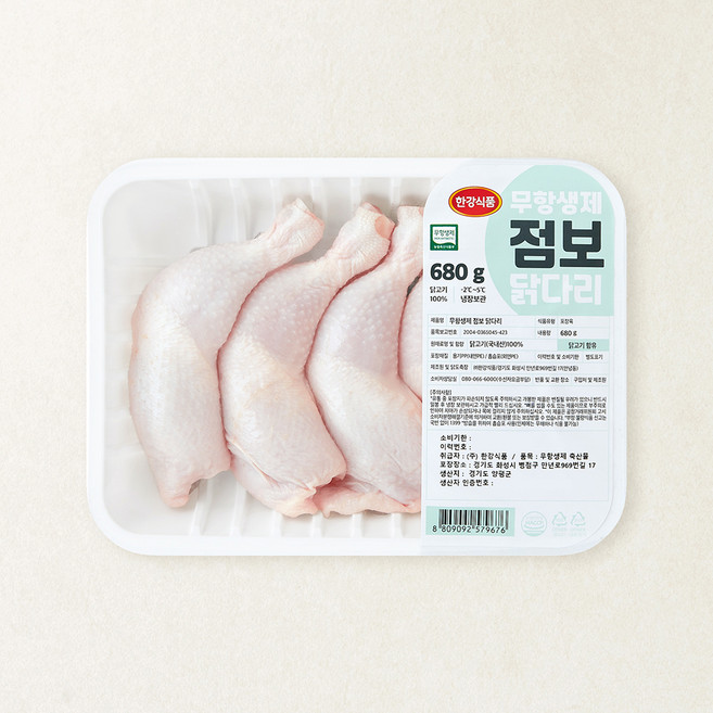 한강식품 무항생제 인증 점보닭다리, 680g, 1개