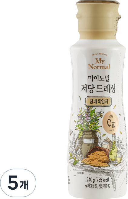 마이노멀 저당 드레싱 참깨흑임자, 240g, 5개