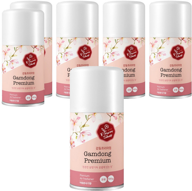 감동 프리미엄 자동분사기 향캔, 180g, 6개, 플라워샵