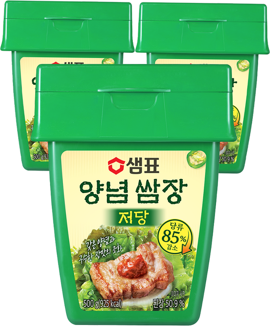 샘표 저당 양념쌈장, 500g, 3개