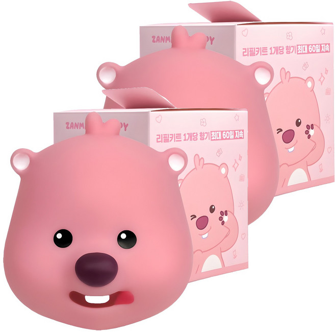 벨르아망 잔망루피 빅페이스 차량용 방향제 군침루피, 2개, 화이트 머스크