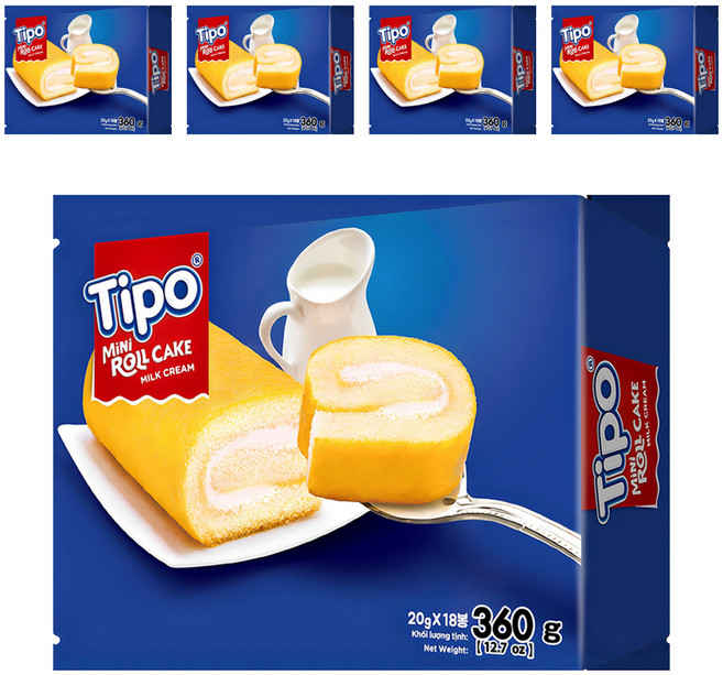 Tipo 迷你蛋糕捲 18入, 360g, 5盒