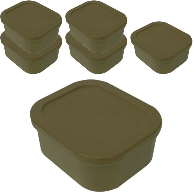 YOUHOUSE 삶아 쓰는 실리콘 밀폐용기 올리브 500ml, 6개, 단품