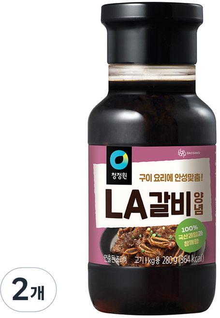 청정원 LA갈비양념, 280g, 2개