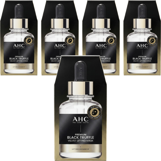 AHC 黑松露 玻尿酸緊緻補水面膜, 5盒, 5片