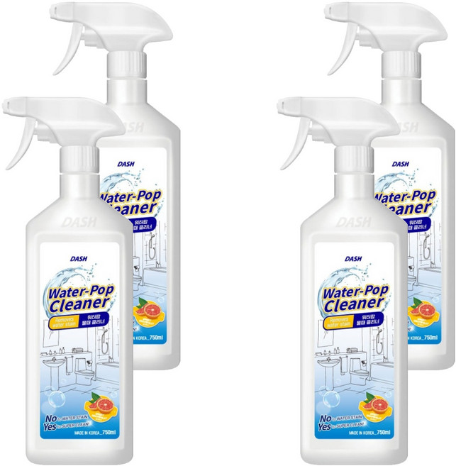 DASH 워터팝 물때 클리너, 750ml, 4개
