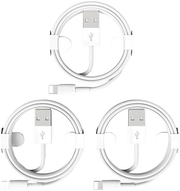 로랜텍 아이폰 호환 라이트닝 8핀 USB케이블, 1m, 혼합색상, 3개