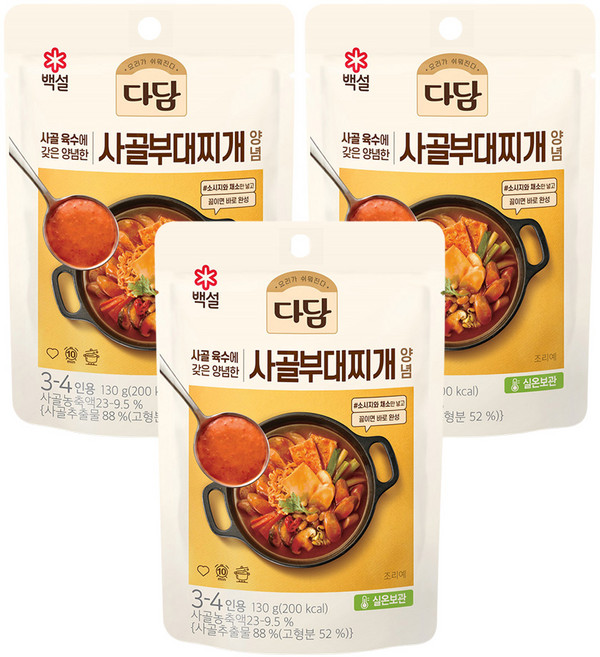 다담 사골부대 찌개양념, 130g, 3개