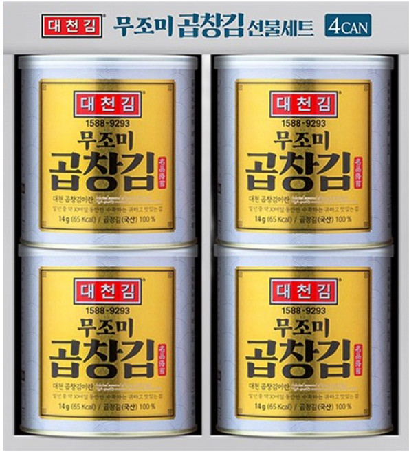 대천김 무조미 곱창 캔김 세트 56g DN704, 1세트