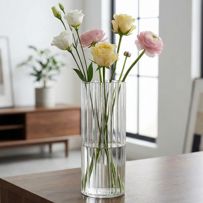 엔도브 안깨지는 꽃 화병, 투명