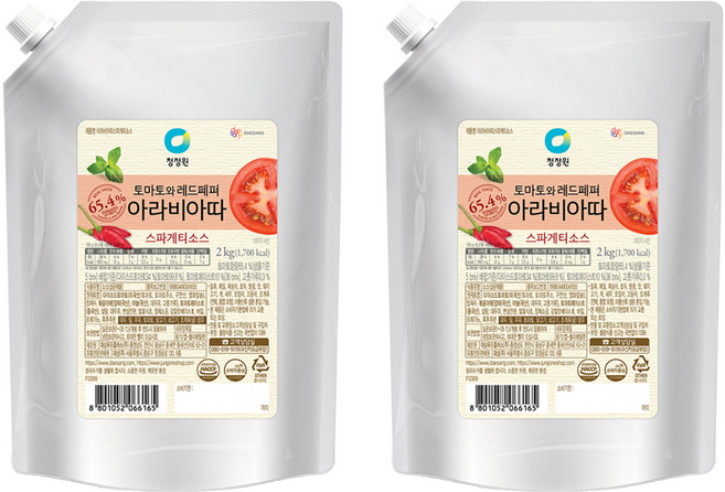 청정원 아라비아따 스파게티소스, 2kg, 2개