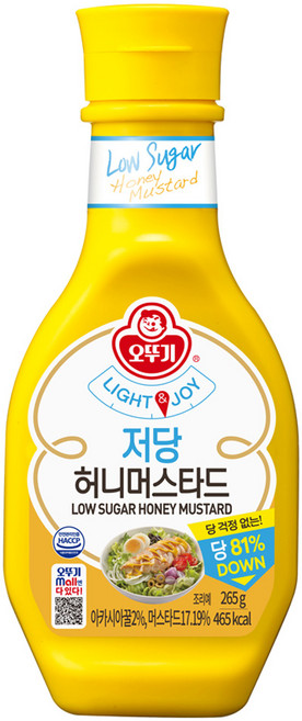 오뚜기 LIGHT 앤 JOY 저당 허니머스타드, 265g, 1개