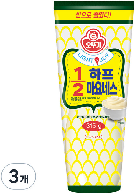 오뚜기 칼로리를 줄인 마요네스, 315g, 3개