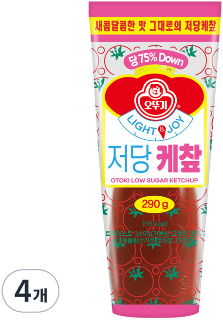 오뚜기 LIGHT&JOY 저당 케챂, 290g, 4개