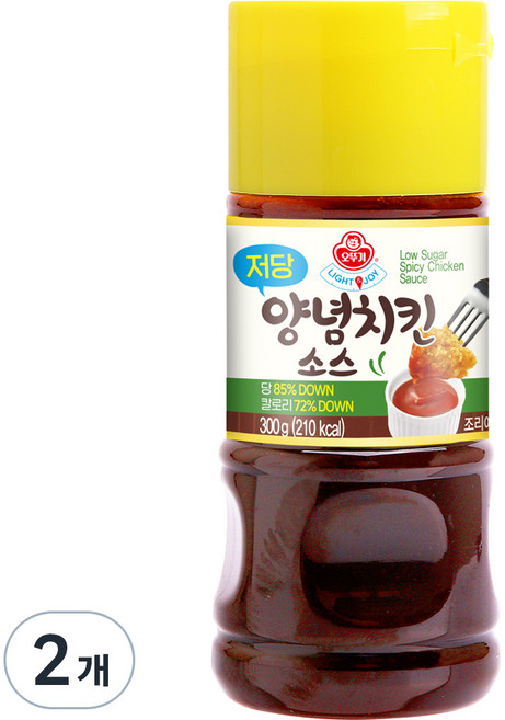 오뚜기 LIGHT 앤 JOY 저당 양념치킨소스, 300g, 2개