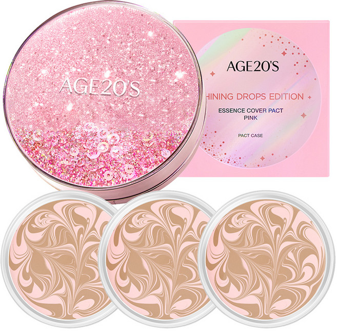 에이지투웨니스 샤이닝드롭 에디션 핑크 팩트 12.5g 세트, 23호 핑크라떼, 1개