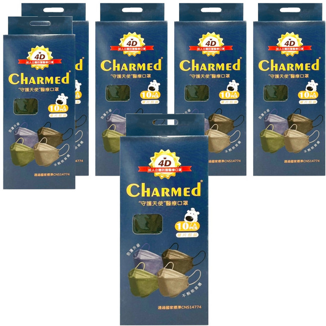 Charmed 昌明生技 守護天使 成人立體口罩 KF94, 橄欖綠, 10片, 6盒