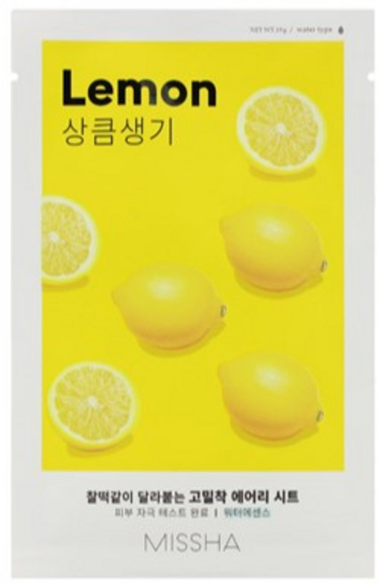 미샤 에어리 밀착 시트마스크 레몬, 1개입, 1개