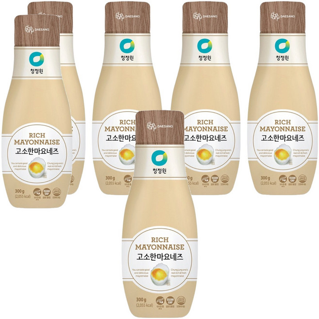 청정원 고소한 마요네즈, 300g, 6개