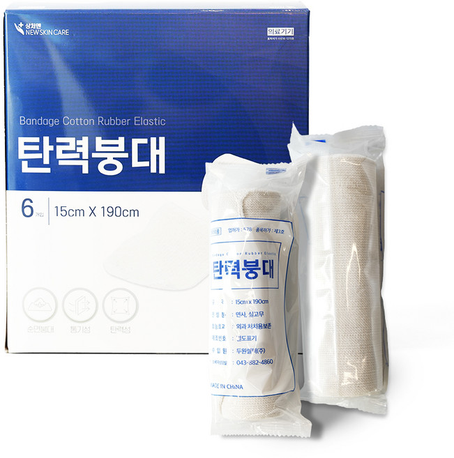 상처엔 뉴스킨케어 탄력붕대 15 x 190 cm, 1개, 6개입