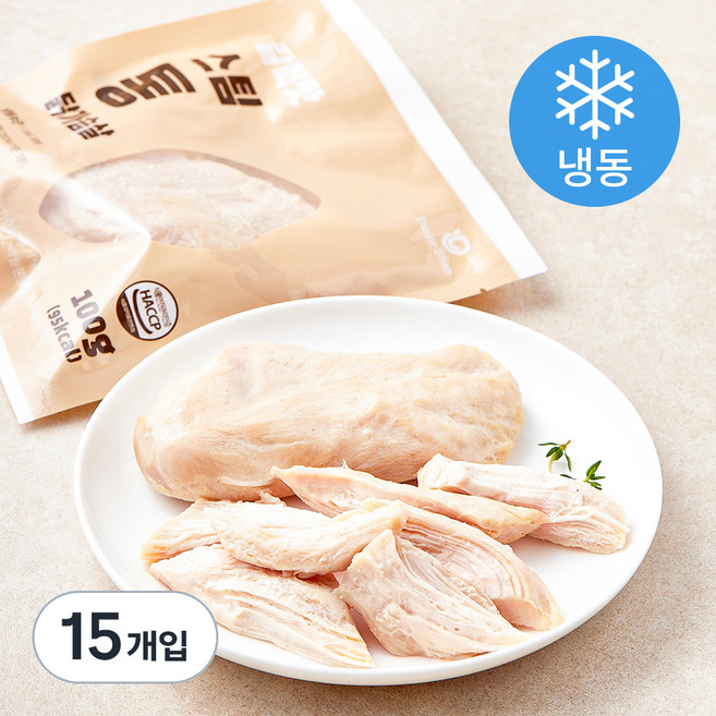 다즐샵 스팀 통 닭가슴살 갈릭맛 (냉동), 100g, 1개입, 15개