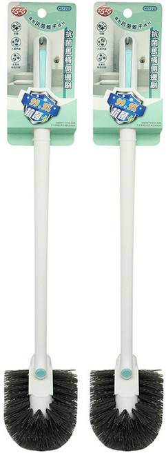 巧巧 抗菌馬桶側邊刷 8 x 8 x 48cm, 黑白色, 2個