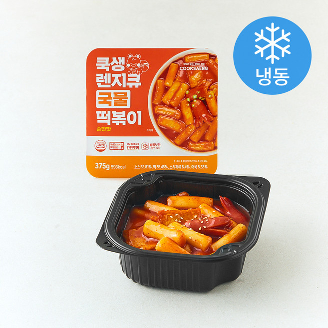 쿡생 렌지큐 국물떡볶이 순한맛 (냉동), 375g, 1개