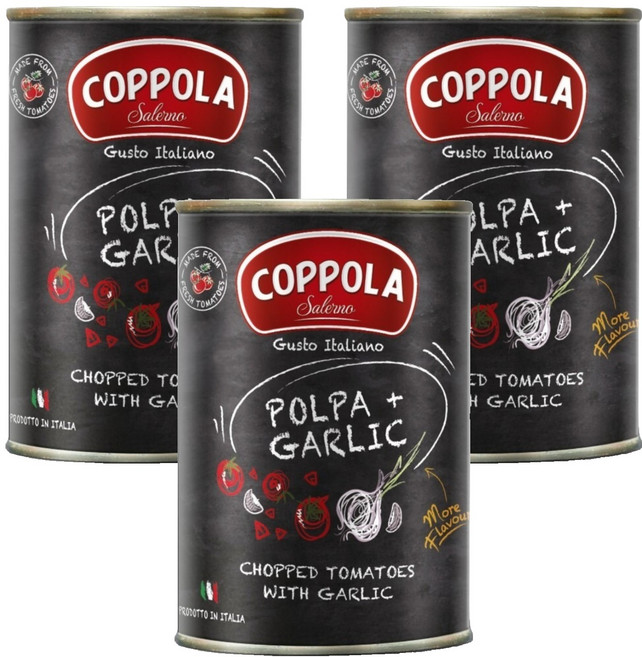 COPPOLA 柯波拉 大蒜切丁番茄基底醬, 400g, 3罐