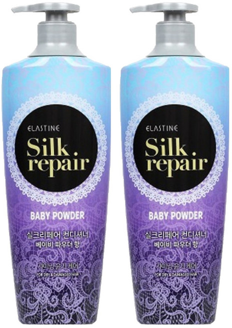 엘라스틴 실크 리페어 컨디셔너 베이비 파우더향, 550ml, 2개