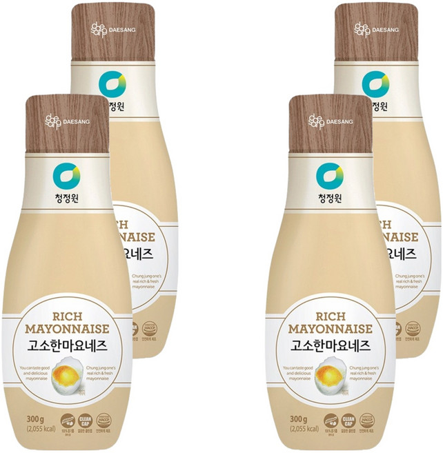 청정원 고소한 마요네즈, 300g, 4개