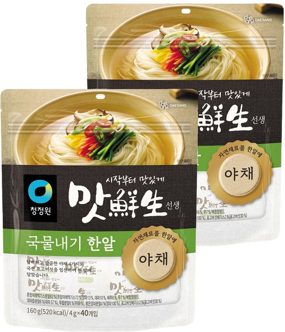 맛선생 야채 국물내기 한알 40p, 160g, 2개