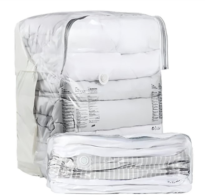 TAILI 太力 四方立體側開免抽氣手壓真空收納壓縮袋, 4個裝, 1組