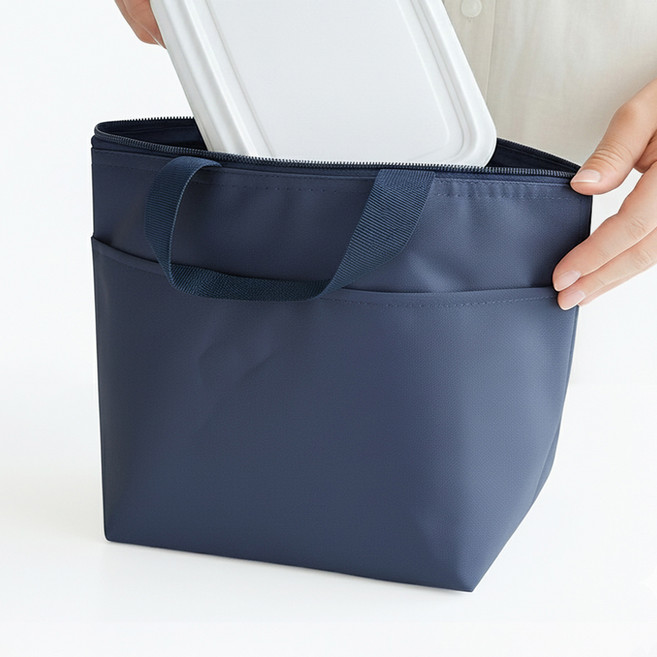 까사라이프 보냉 도시락 에코 가방, 네이비, 1개