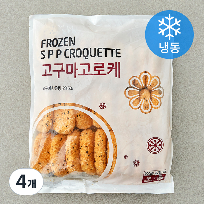 랜시 고구마고로케 (냉동), 900g, 4개