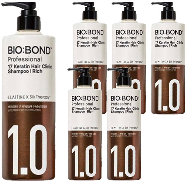 엘라스틴 실크테라피 바이오본드 리치 샴푸 화이트 플로럴 머스크, 450ml, 6개