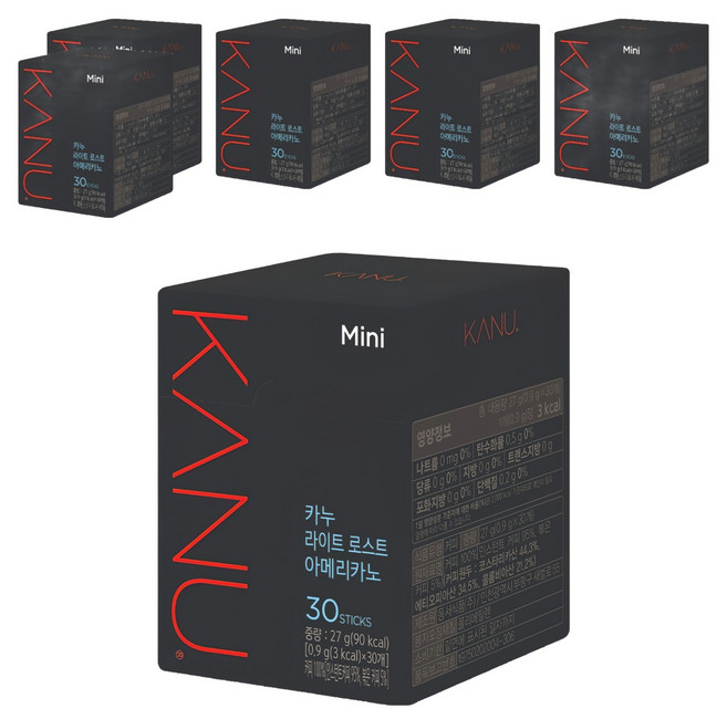 KANU 淺焙美式即溶咖啡 迷你裝, 900mg, 30入, 6個