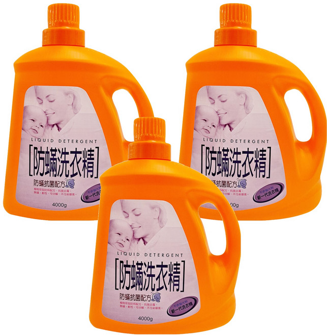 Snow White 白雪 防蟎洗衣精, 4kg, 3桶