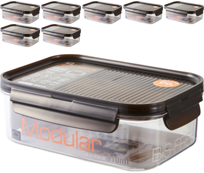 락앤락 비스프리 모듈러 직사각 밀폐용기, 8개, 910ml