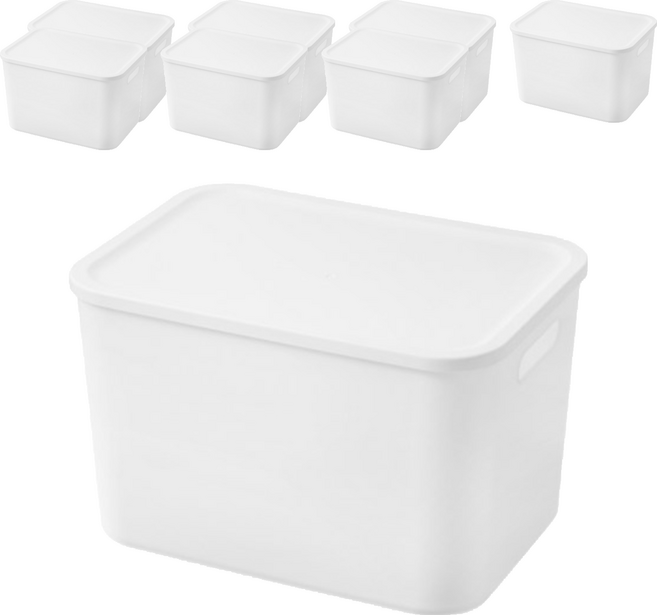 comet Home 簡約收納整理箱, 白色, 8個