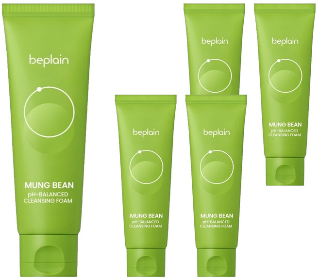 [비건뷰티] 비플레인 녹두 약산성 클렌징폼, 80ml, 5개