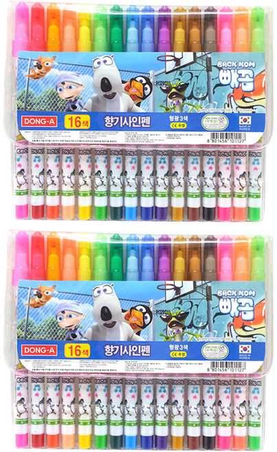 동아 빼꼼 향기싸인펜 16색, 혼합 색상, 32개