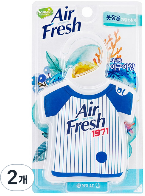 홈즈 옷장용 프리미엄 방향소취제 시원한 아쿠아향 본품, 32g, 2개
