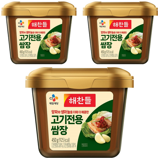 해찬들 고기전용 쌈장, 450g, 3개