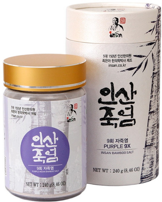 Insan 인산죽염 9회 자죽염 분말, 240g, 1개