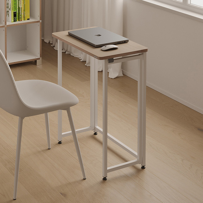 소프시스 듀얼 폴딩 책상, 티크 + 화이트