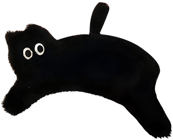 아트조이 띠용캣 고양이 필통 다용도 파우치, 블랙, 1개